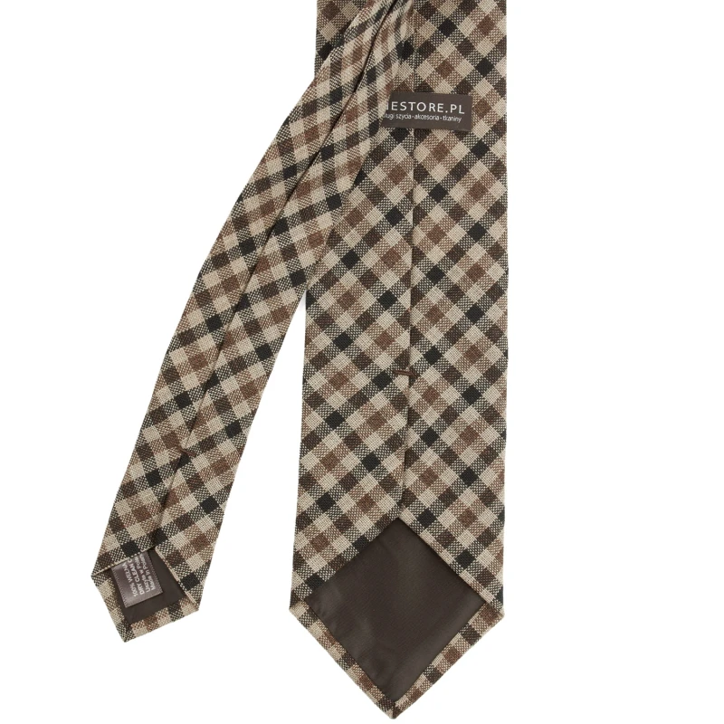 Elegant wool tie in a classic check pattern - linning