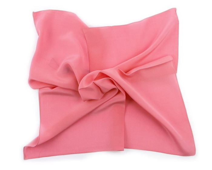 Salmon silk crepe scarf