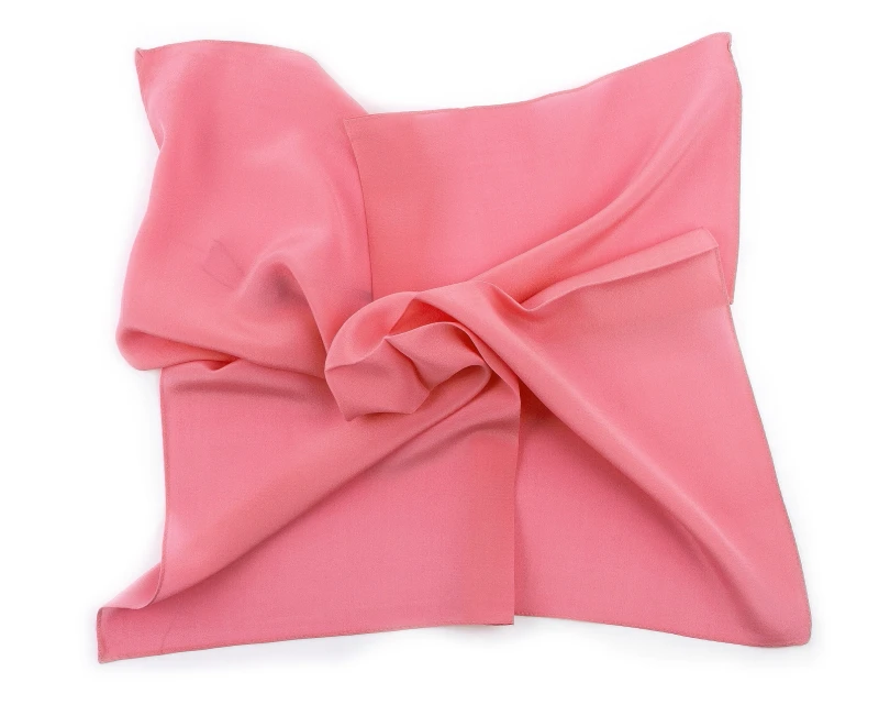 Salmon silk crepe scarf