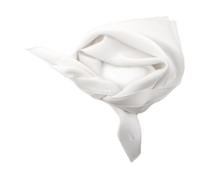 Milky white silk scarf
